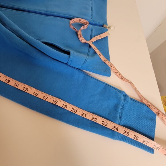 Zella Ladies Bright Azure Blue Fleece Hoody Size L Pockets - Picture 9 of 11
